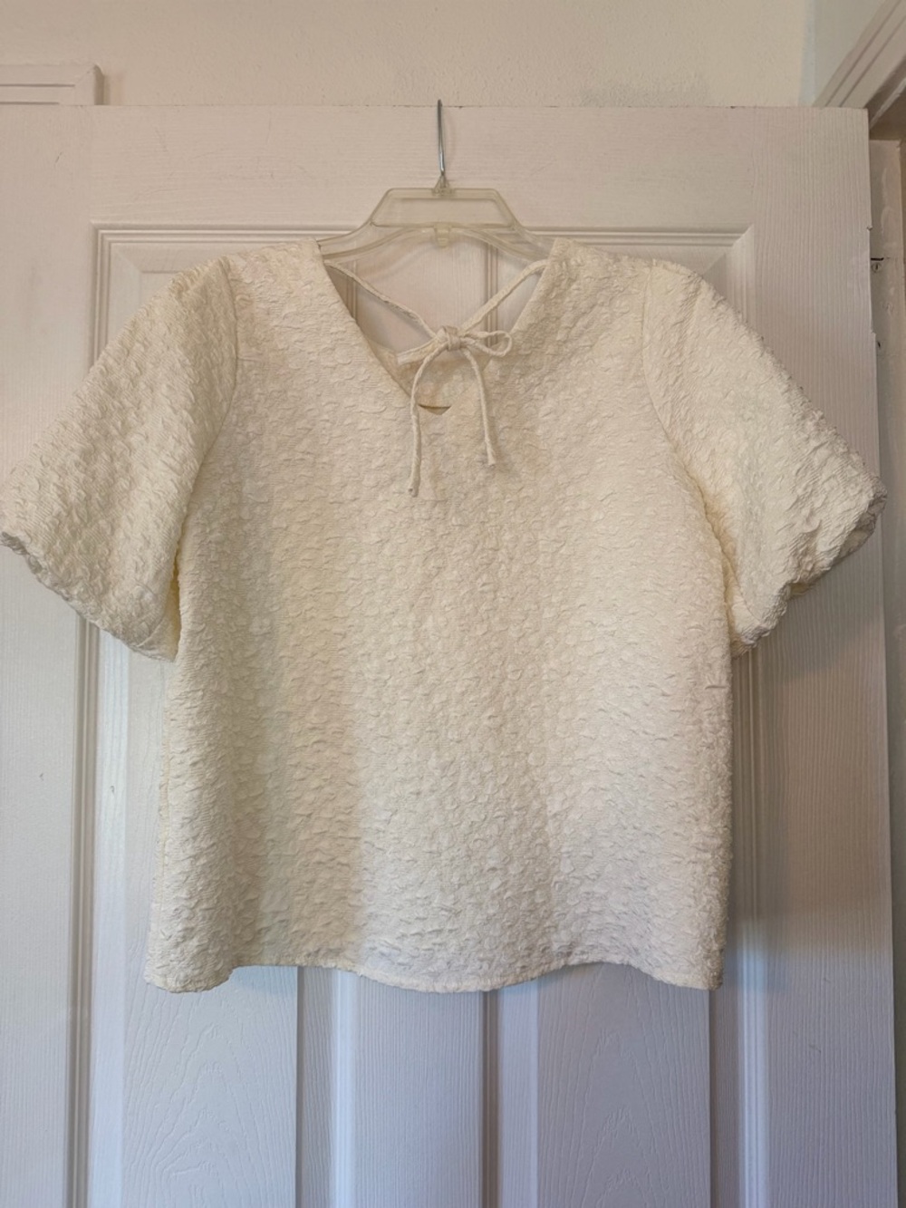 Anthropology blouse top cream ivory textured pearls size S - Picture 11 of 11